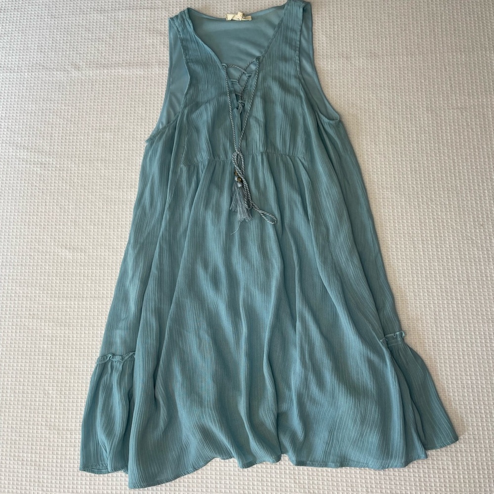 entro Teal Blue Sleeveless Midi Dress